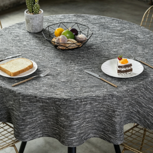 Simple Solid Color Cotton And Linen Tablecloths, Dark Gray