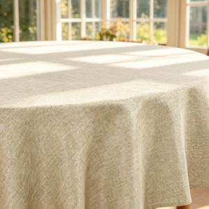 Imitation Linen Wrinkle-Resistant Tablecloths, Beige, Farmhouse Style