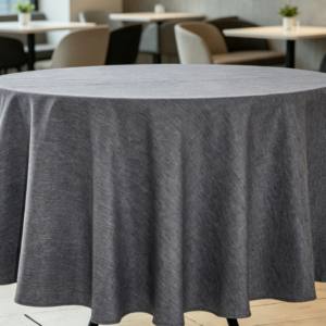 Linen Farmhouse Style Tablecloth, Dark Gray, Wrinkle-Resistant
