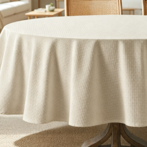 Natural Linen Cotton Tablecloth, Waterproof Beige