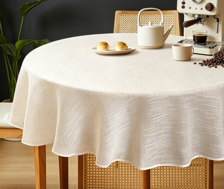 Natural Linen Textured Tablecloth, Waterproof And Stain-Resistant - Image 2