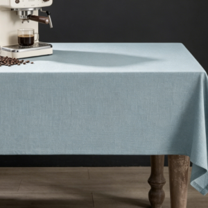 Gray-Blue Pure Cotton And Linen Tablecloths, Elegant And Washable